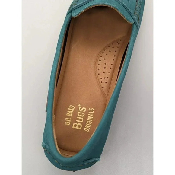 **Single Left Shoe** G.H. Bass Women's Dylan Aqua Suede Driver Loafers Size 7 - Picture 3 of 5